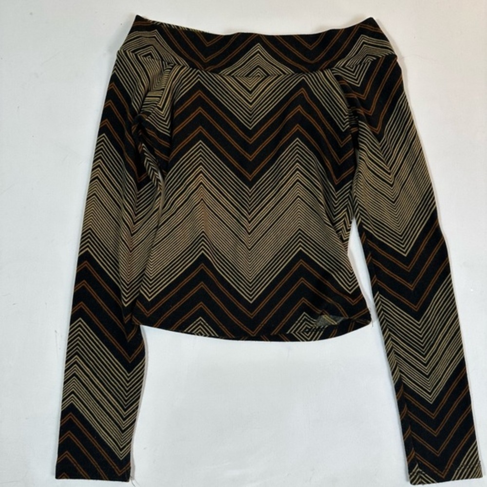 Chevron Long Sleeve Top 70s Vintage